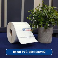 Decal nhựa PVC 40x30mm loại 2 tem 1 hàng giá tốt
