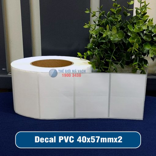 Decal nhựa PVC 40x57mm loại 2 tem 1 hàng giá tốt