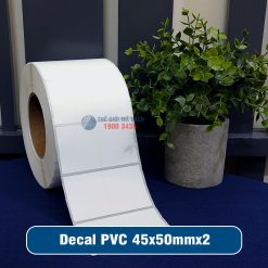 Decal nhựa PVC 45x50mm loại 2 tem 1 hàng giá tốt