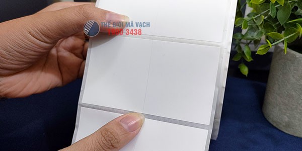 Decal nhựa PVC 45x50mm được bế theo định dạng 2 tem 1 hàng