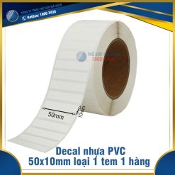 Decal nhựa PVC 50x10mm loại 1 tem 1 hàng