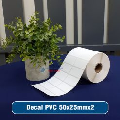 Decal nhựa PVC 50x25mm loại 2 tem 1 hàng giá tốt