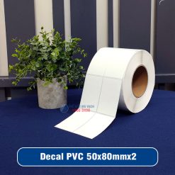 Decal nhựa PVC 50x80mm loại 2 tem 1 hàng giá tốt