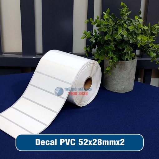 Decal nhựa PVC 52x28mm loại 2 tem 1 hàng giá tốt
