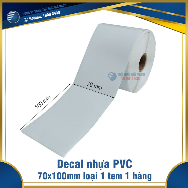 Decal nhựa PVC 70x100mm loại 1 tem 1 hàng