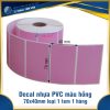 Decal nhựa PVC 70x40mm màu hồng