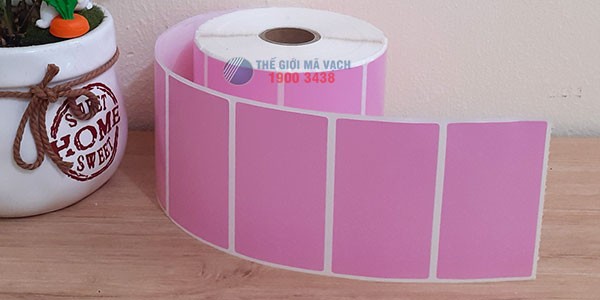 Decal nhựa PVC 70x40mm màu hồng nổi bật
