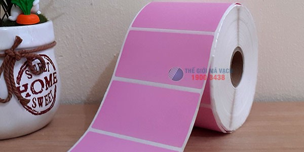 Decal nhựa PVC 70x40mm màu hồng giá cả phải chăng