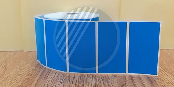 Decal nhựa PVC 75x40mm màu xanh dương chất lượng tem bền