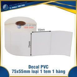 Decal nhựa PVC 75x55mm loại 1 tem 1 hàng