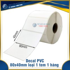Decal nhựa PVC 80x40mm loại 1 tem 1 hàng