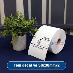 Decal vỡ, tem bể 50x30mm loại 2 tem 1 hàng giá tốt