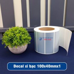 Decal xi bạc 100x40mm loại 1 tem 1 hàng giá tốt