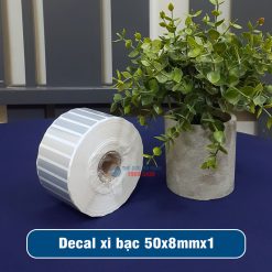 Decal xi bạc 50x8mm loại 1 tem 1 hàng giá tốt
