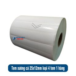 Giấy decal tem xương cá 25x12mm chống bóc loại 4 tem 1 hàng giá tốt