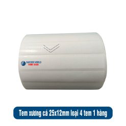Giấy decal tem xương cá 25x15mm chống bóc loại 4 tem 1 hàng giá tốt