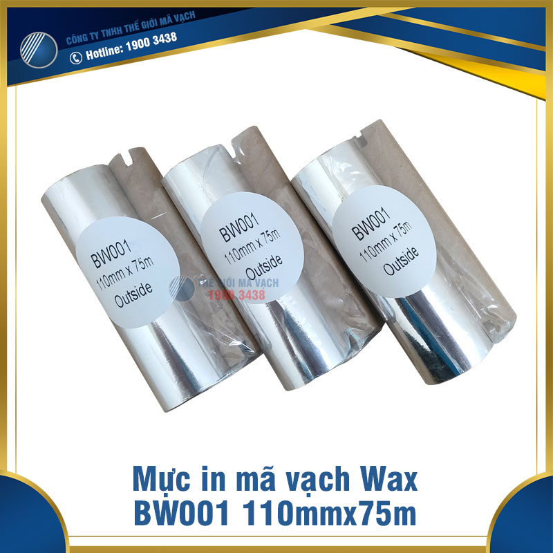 Mực in mã vạch Wax BW001 110mmx75m