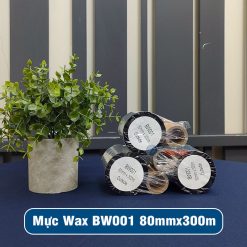 Mực in mã vạch Wax BW001 80mmx300m (1)