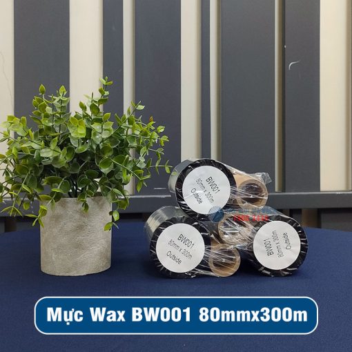 Mực in mã vạch Wax BW001 80mmx300m (1)
