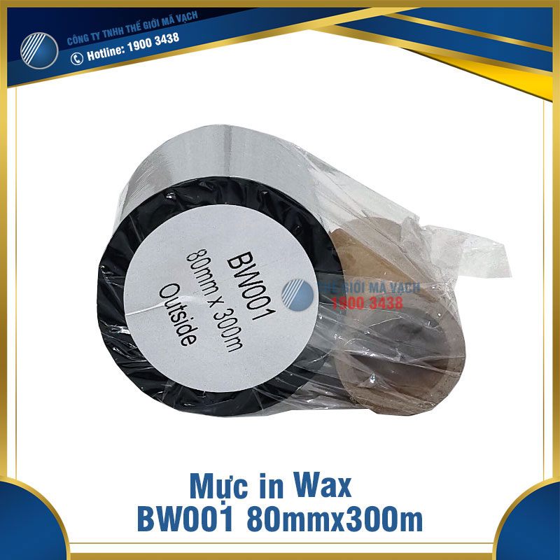 Mực in mã vạch Wax BW001 80mmx300m