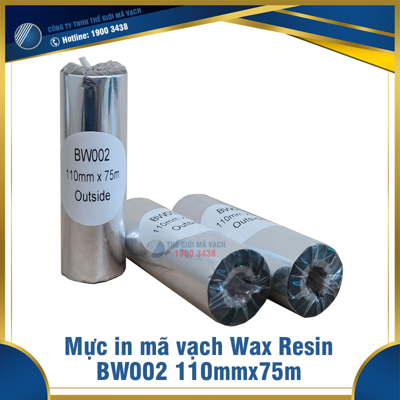 Mực in mã vạch Wax Resin BW002 110mmx75m