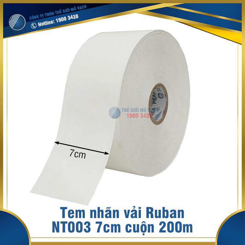 Tem nhãn vải Ruban NT003 7cm (70mm) cuộn 200m