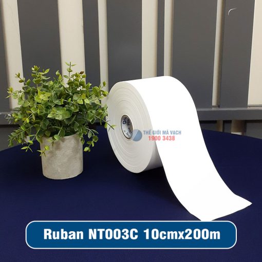 Tem nhãn vải Ruban NT003C 10cm (100mm) cuộn 200m giá tốt