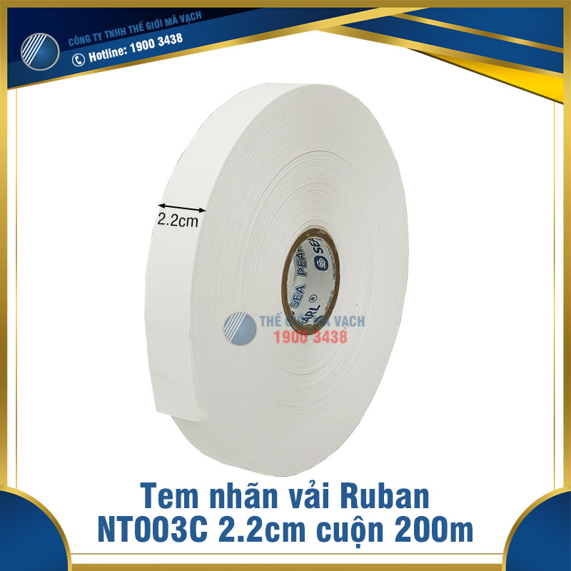 Tem nhãn vải Ruban NT003C 2.2cm (22mm) cuộn 200m