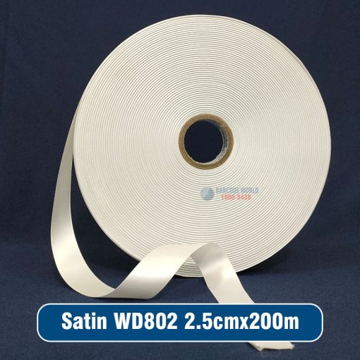 Tem nhãn vải Satin WD802 2.5cm (25mm) cuộn 200m giá tốt