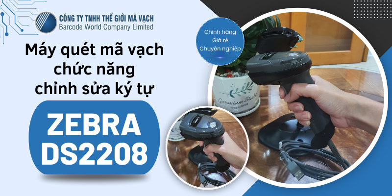 Máy quét mã vạch chỉnh sửa ký tự Zebra DS2208