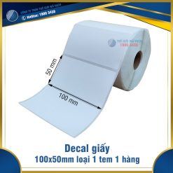 Decal giấy in mã vạch 100x50mm loại 1 tem 1 hàng