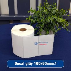 Decal giấy in mã vạch 100x60mm loại 1 tem 1 hàng giá tốt