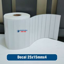 Decal giấy in mã vạch 25x15mm loại 4 tem 1 hàng giá tốt