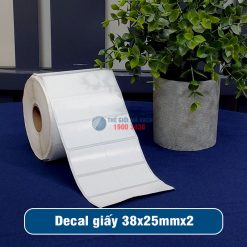 Decal giấy in mã vạch 38x25mm loại 2 tem 1 hàng giá tốt