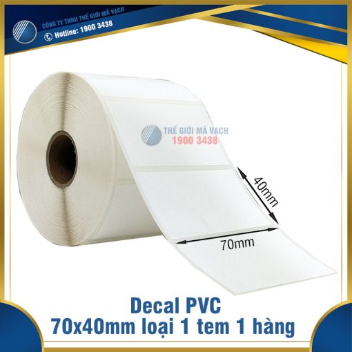 Decal nhựa PVC 70x40mm loại 1 tem 1 hàng