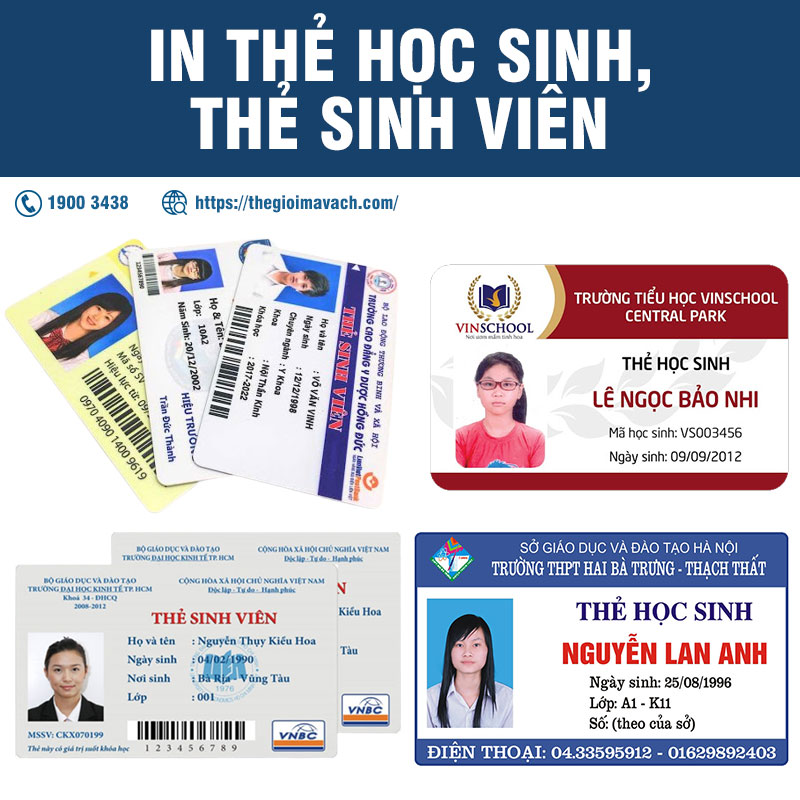 In thẻ học sinh, sinh viên theo yêu cầu