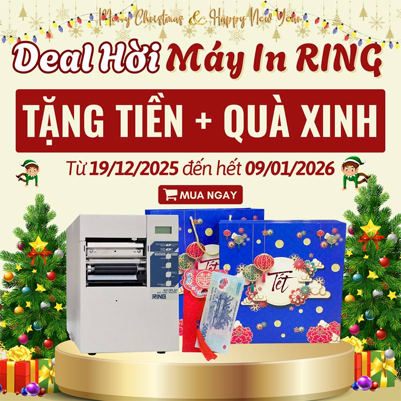 Mua máy in RING 4012PLM+ được tặng TIỀN + QUÀ