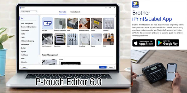 Ứng dụng iPrint&Label và phần mềm P-touch Editor 6.0