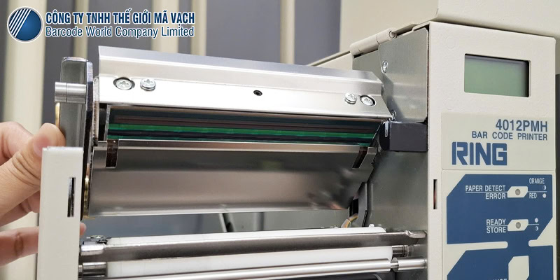 Máy in tem mã vạch RING 4012PMH đầu in 300DPI