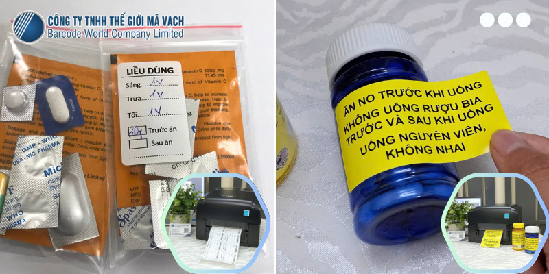 Tem chia liều và tem cảnh báo trên túi thuốc, hộp thuốc