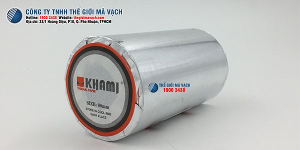 Giấy in bill nhiệt Khami K80 x phi 45 (xanh)