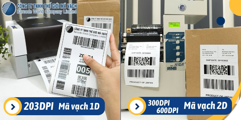 Chọn DPI máy in dựa trên loại mã vạch