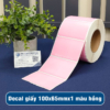 Decal giấy in mã vạch 100x65mm màu hồng (1)