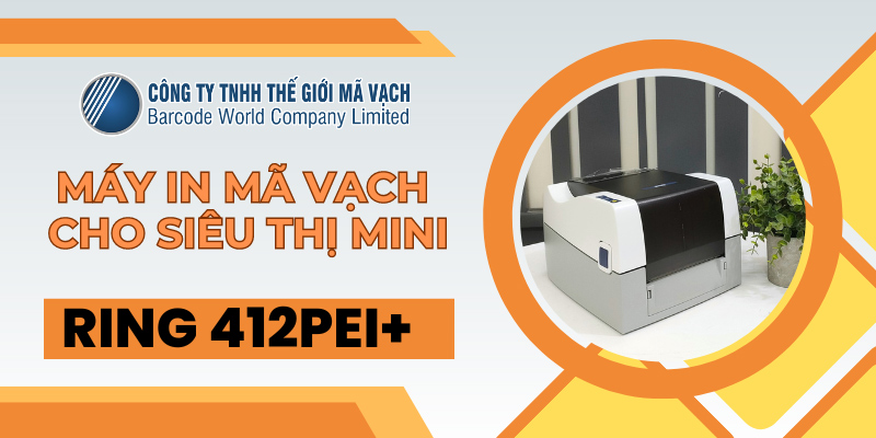 Máy in mã vạch cho siêu thị mini RING 412PEI+