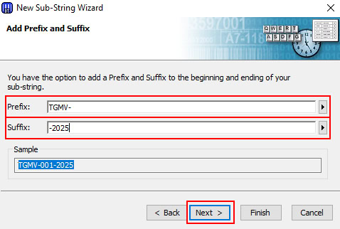 Điền tiền tố, hậu tố cho dữ liệu