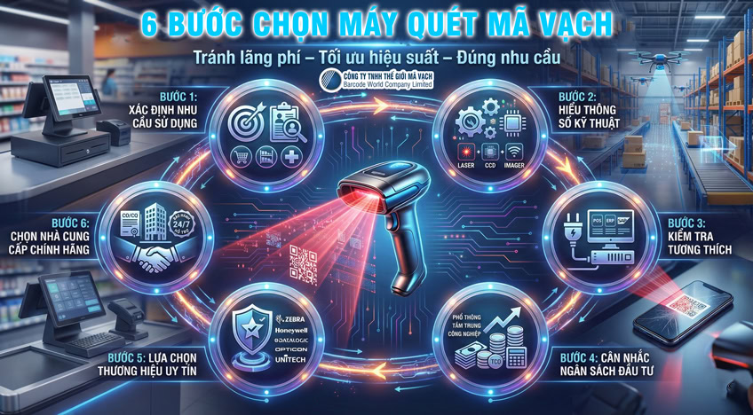 6 bước chọn máy quét mã vạch phù hợp và chuẩn nhất