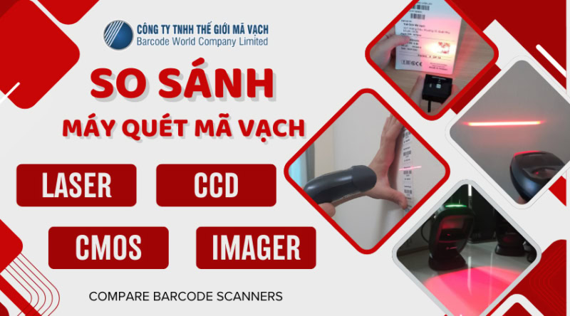 So sánh máy quét mã vạch Laser, CCD, CMOS, Imager