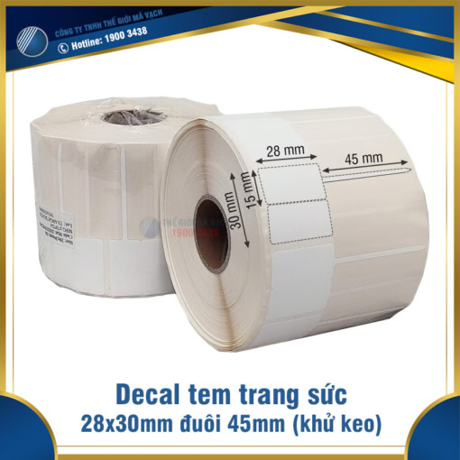 Tem trang sức 28x30mm đuôi 45mm (có khử keo)