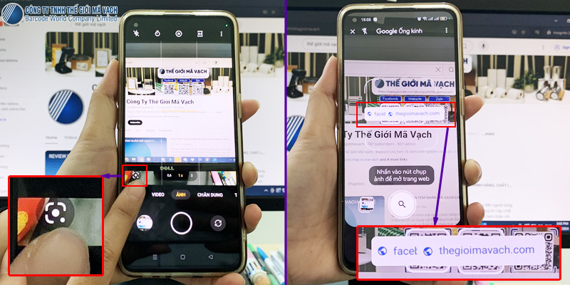 Quét mã QR code qua Google Lens trên điện thoại Android