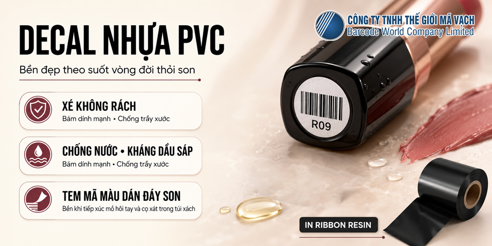Decal nhựa PVC in tem dán son Decal nhựa PVC in tem dán son